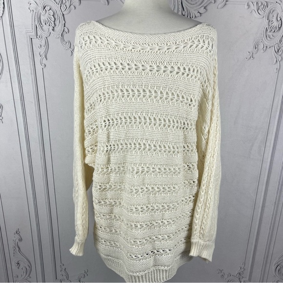 Batwing Sleeve Open Knit Sweater - Picture 5 of 8